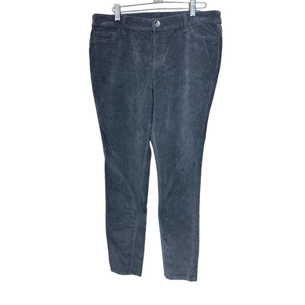 Style & Co Women Size 12 Petite Gray Corduroy Skinny Leg Tummy Control Pants NWT